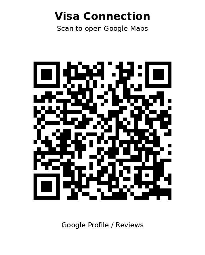 QR code — scan to open Visa Connection on Google Maps