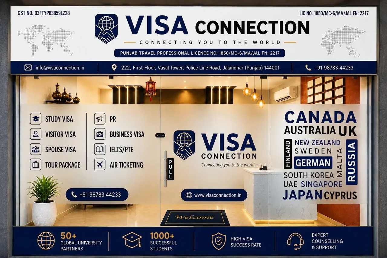 Visa Connection Jalandhar office storefront with signboard