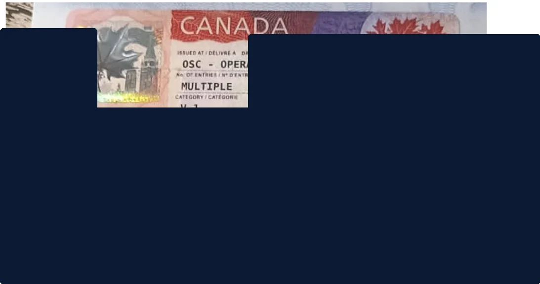 Approved Canada visitor visa — personal details hidden for privacy