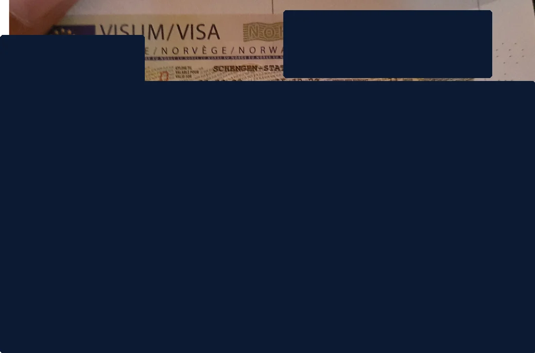 Approved Europe Schengen visa — personal details hidden for privacy